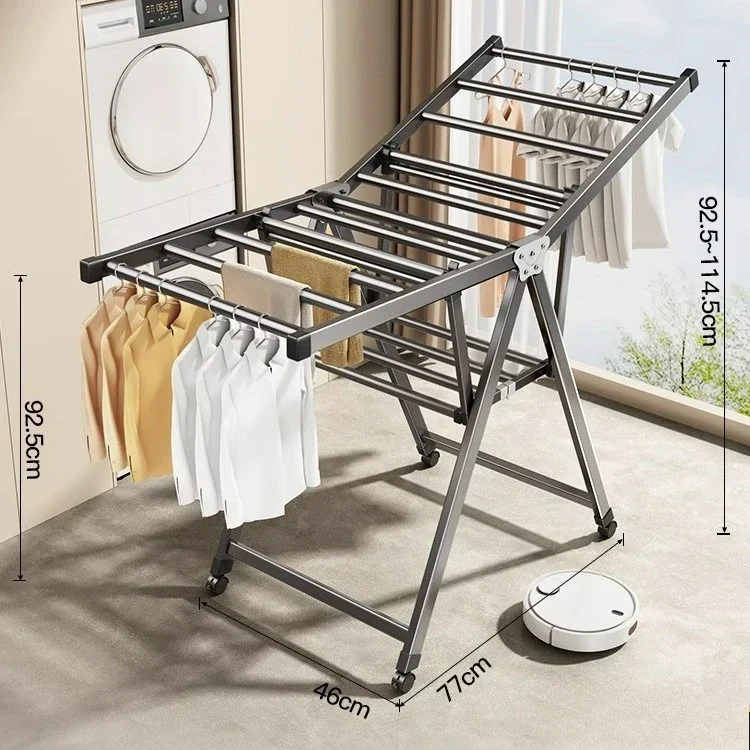 Tendedero de Ropa Plegable de Aleación de Aluminio para Interior y Exterior Multifuncional
