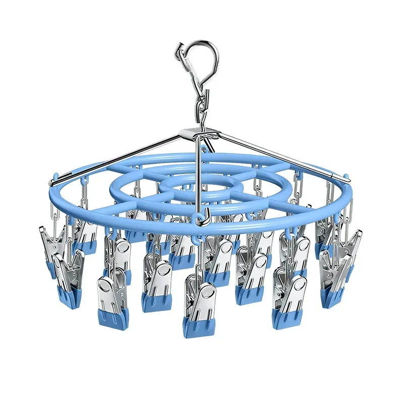 Tendedero de Ropa de Acero Inoxidable con Pinzas Antideslizantes 18/24 Clips Ahorro de Espacio