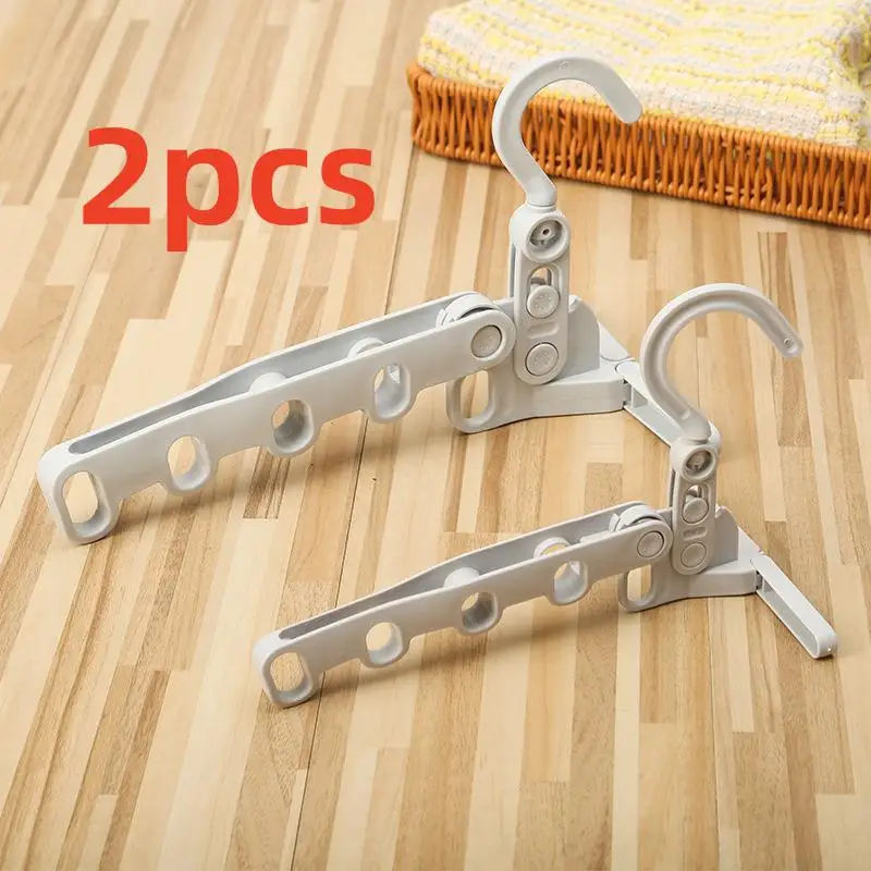 Set de 2 Colgadores Plegables de 5 Ganchos, Ergonómico y Ahorrador de Espacio para Viaje, Hotel, Dormitorio, Hogar