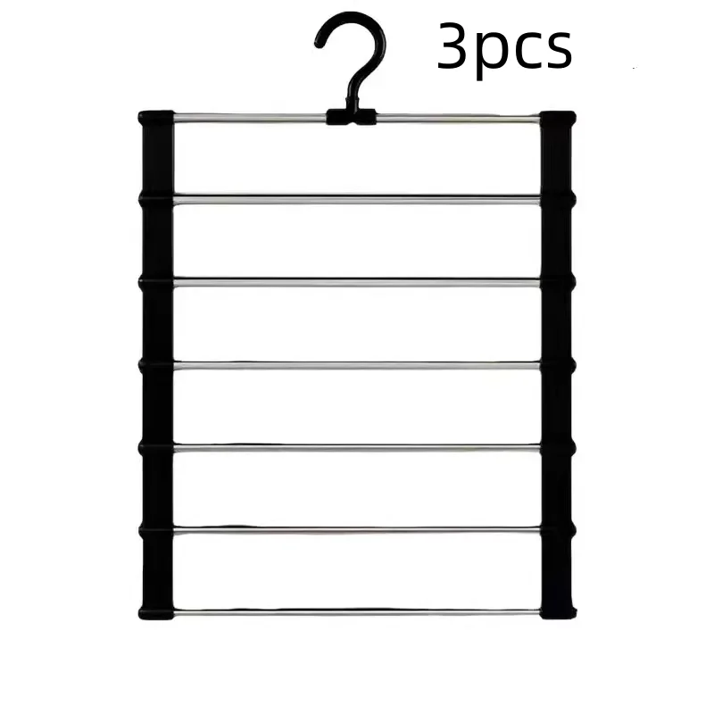 Perchero Multifuncional de 3 Piezas para Pantalones, Bufandas y Pañuelos - Colgador de Pinzas Fijas para Armario