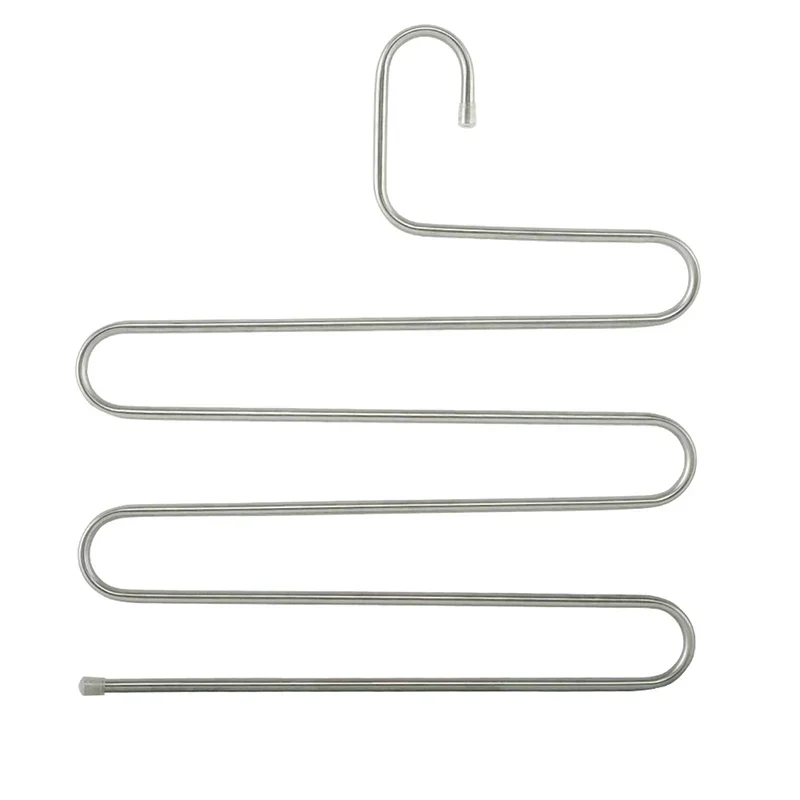 Tendedero de Pantalones Multinivel de Acero Inoxidable 5 Capas - Colgador Antideslizante Tipo S