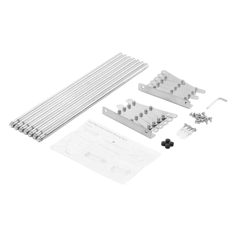 Tendedero Retráctil de Pared de 7 Varillas en Acero Inoxidable 201