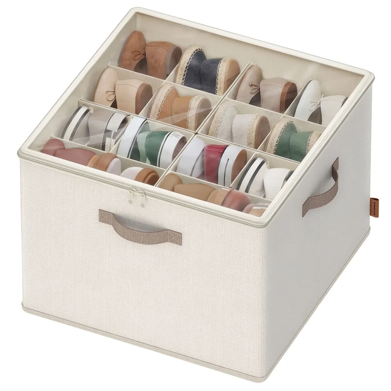 Organizador de zapatos apilable con tapa