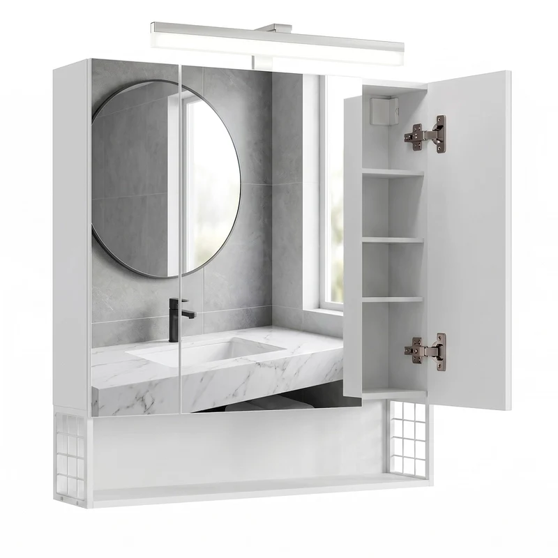 Armario de Baño con Espejo 3 Puertas