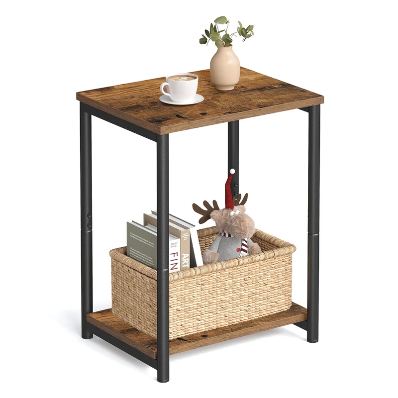 Mesa auxiliar con estante para salón y dormitorio