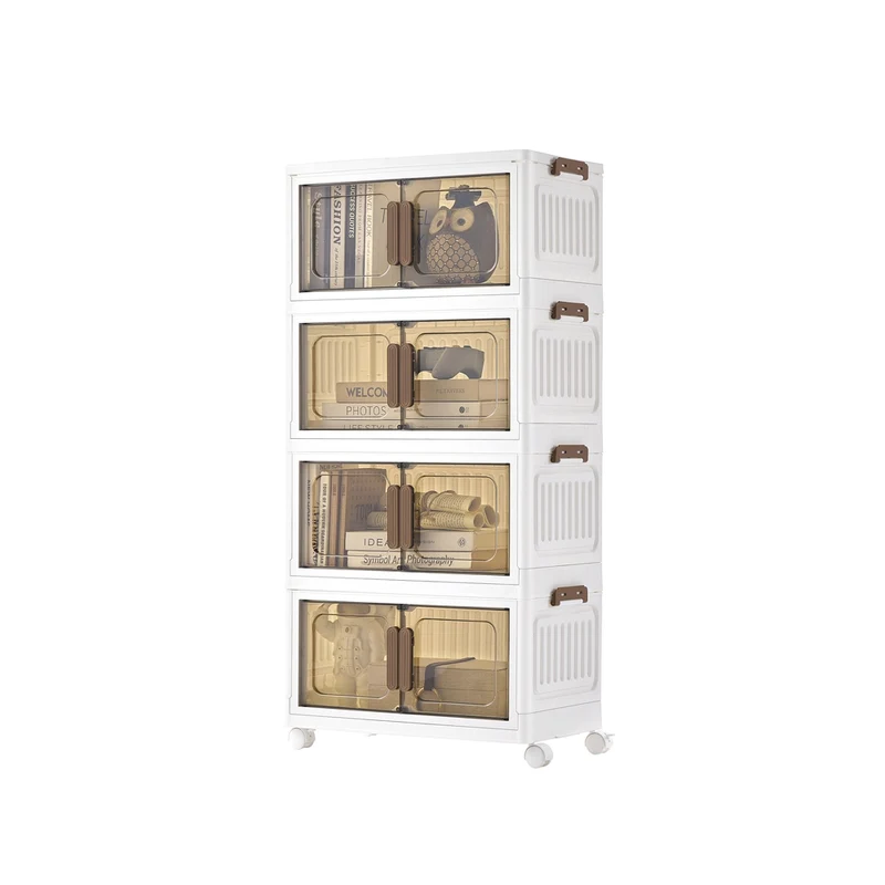 Cajas de almacenamiento apilables con ruedas y tapa