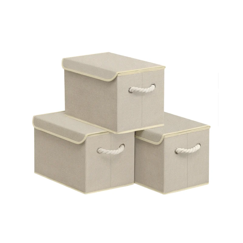 Cajas de almacenamiento plegables con tapa y asas