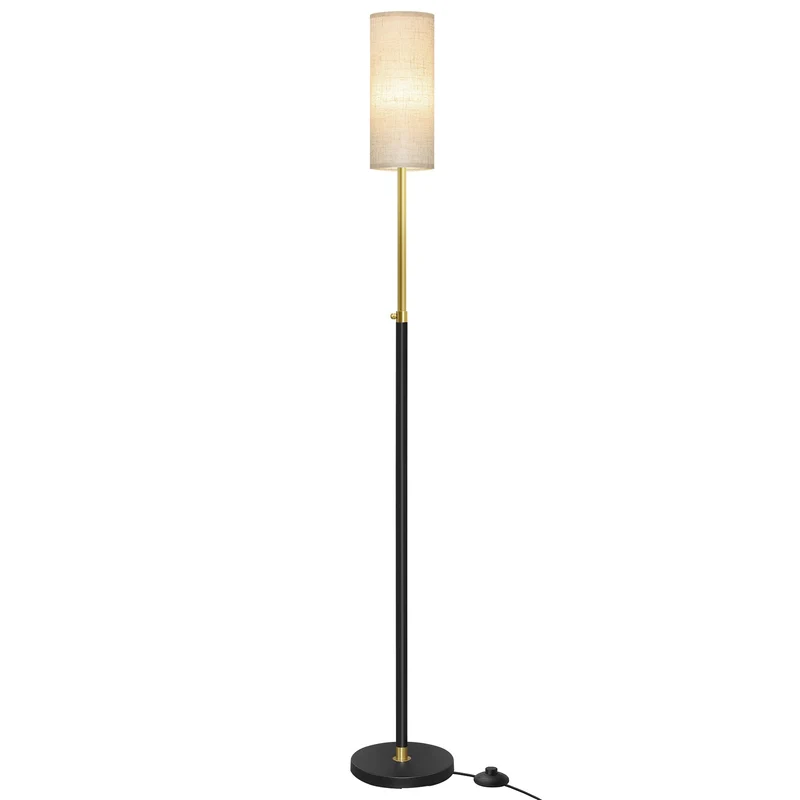 Lámpara de pie LED ajustable con pantalla de tela