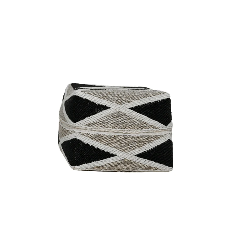 Beaded Basket | Sand/Black 25cm