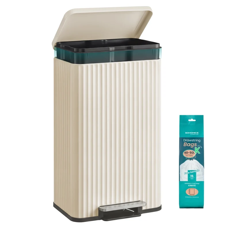 Cubo de Basura de Acero, 50 L, con Pedal