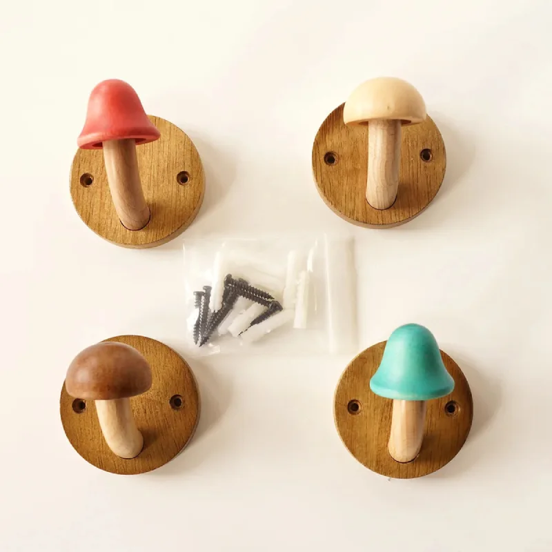Mushroom Grove Wall Hooks – Set of 4