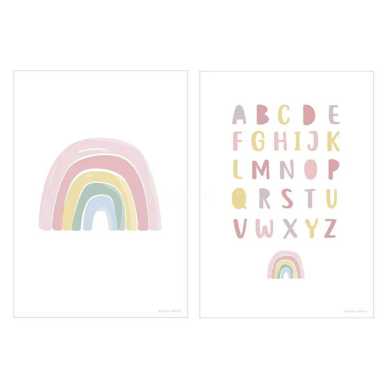 LITTLE DUTCH - A3 poster Duga ABC Roza - Dvostrani print PW10310050