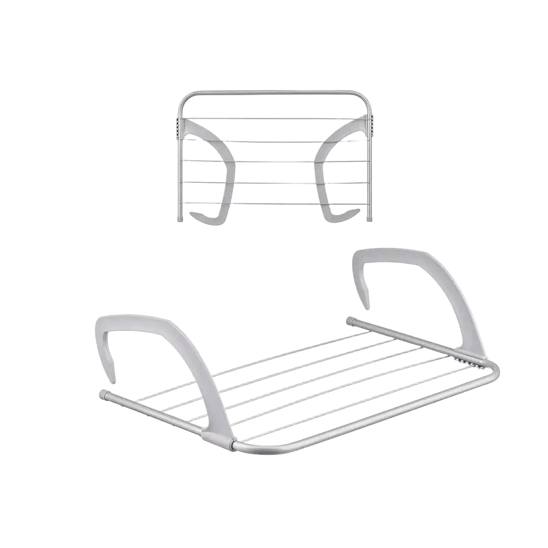 Juego de Cuerda para Tender Ropa, Tendedero Portátil Plegable para Barandillas de Balcón, Alféizar de Ventana, Tendedero Retráctil para Balcón, Perche