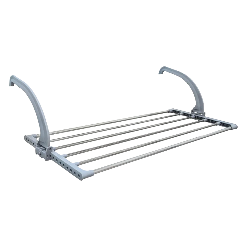 GREATOYAR Tendedero Plegable 58x32cm, Estante Ajustable de Acero Inoxidable para Radiador, Balcón o Baño, Diseño Compacto para Secar Toallas y Ropa, A
