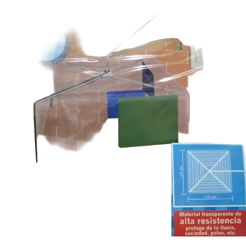Protector de Lluvia para Tendedero de Ropa - 115x115cm, Plástico Transparente de Alta Resistencia