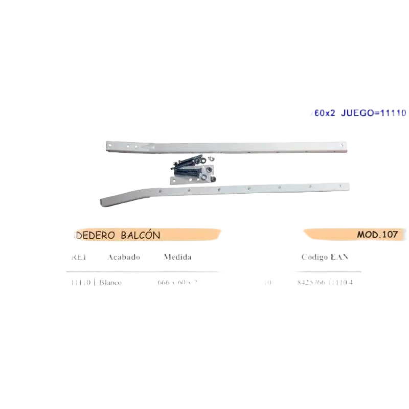 Tendedero de Ropa Plegable para Balcón Mod-107 Blanco 67x60x2 cm, Montaje en Pared