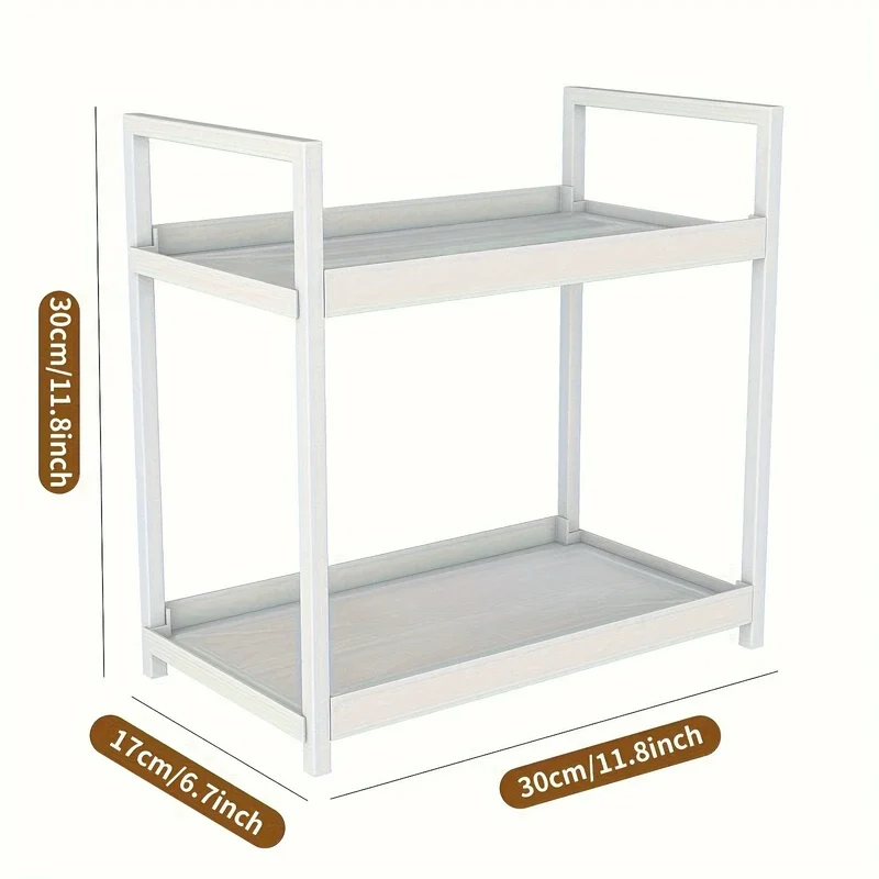 Estante Organizador Doble de Escritorio, Tendedero de Ropa para Cocina y Baño, Estante para Perfumes y Cosméticos para Tocador