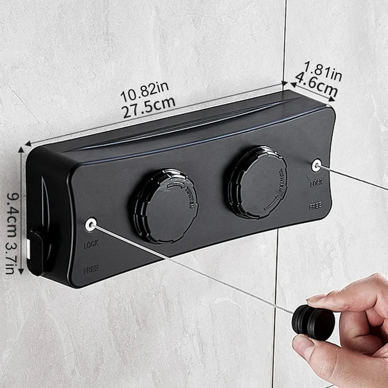 Tendedero Retráctil Doble Línea 5.1M - Montaje en Pared