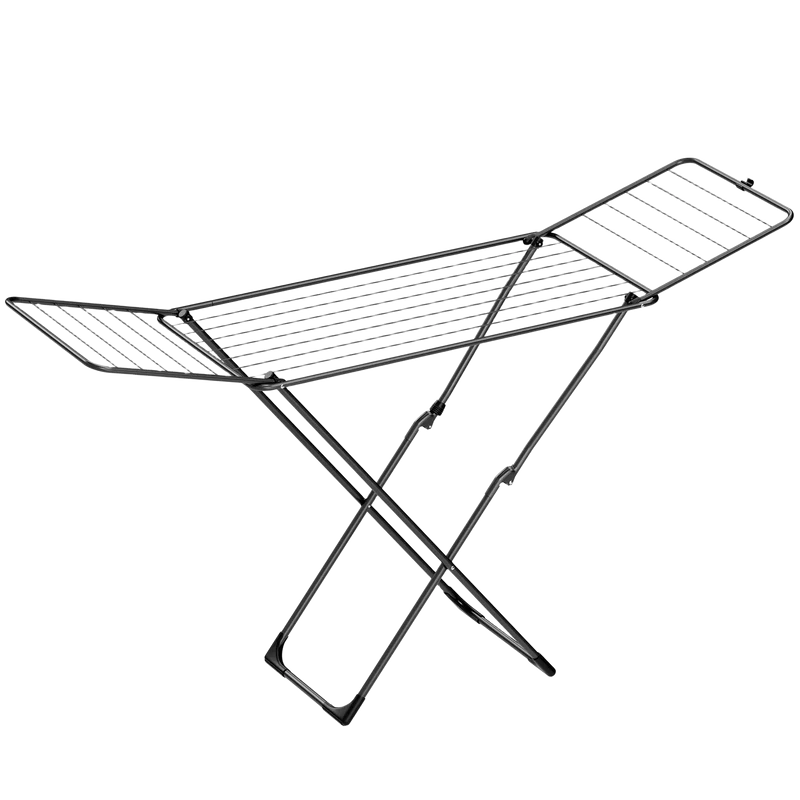 Tendedero de Ropa Plegable de Metal, 50 x 182 x 102.5 cm, 18 m de Espacio de Secado, Plegable, Uso Interior/Exterior, Negro