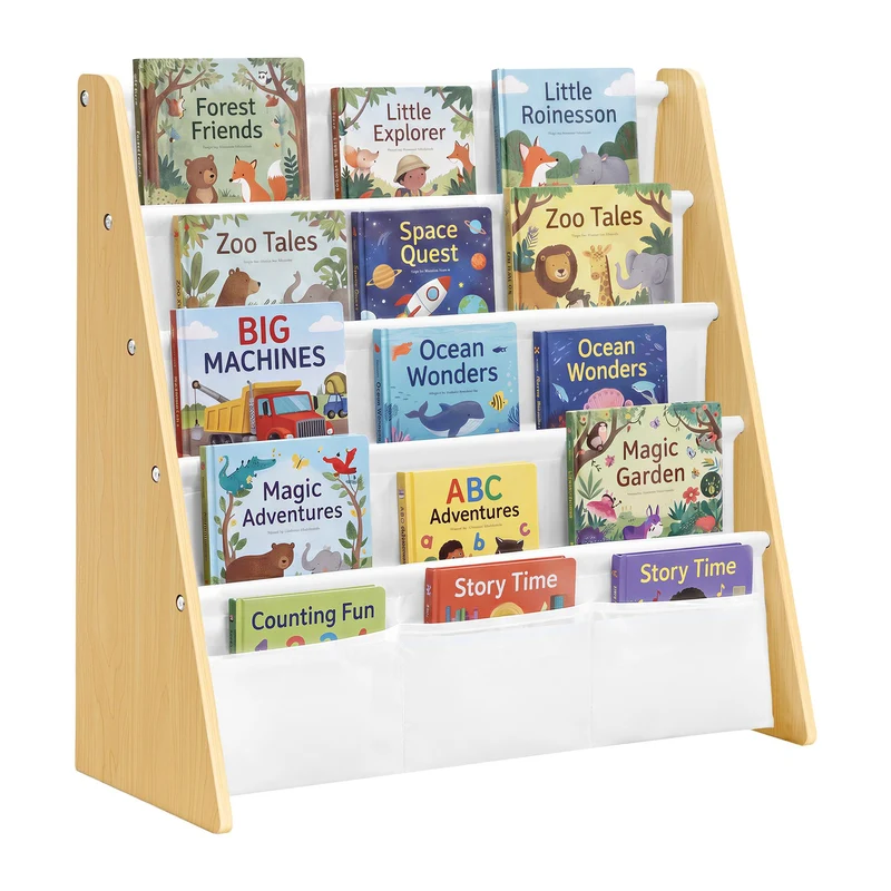 Librería infantil de tela Oxford con almacenamiento seguro