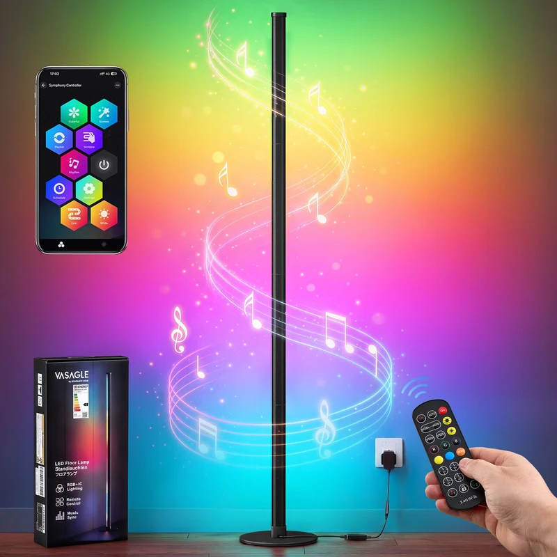 Lámpara de pie LED inteligente con control por aplicación