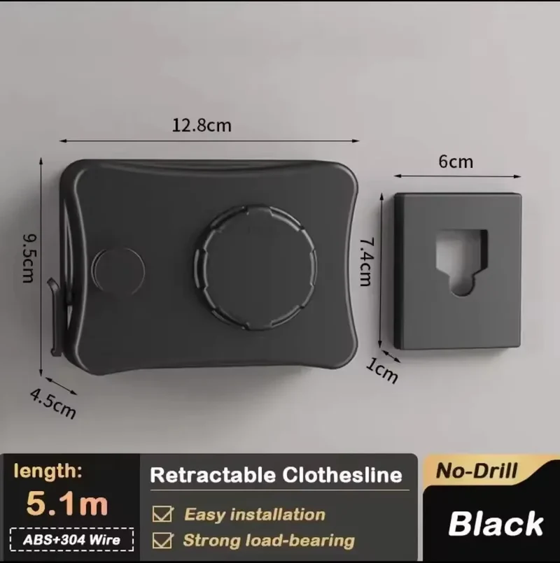 Tendedero de Ropa Retráctil para Interior y Exterior - Cuerda de Secado Invisible