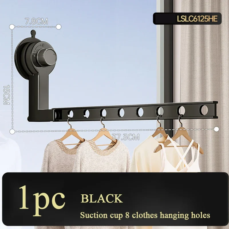 Tendedero de Ropa con Ventosa, Plegable y Colgador de Pared para Interior y Exterior