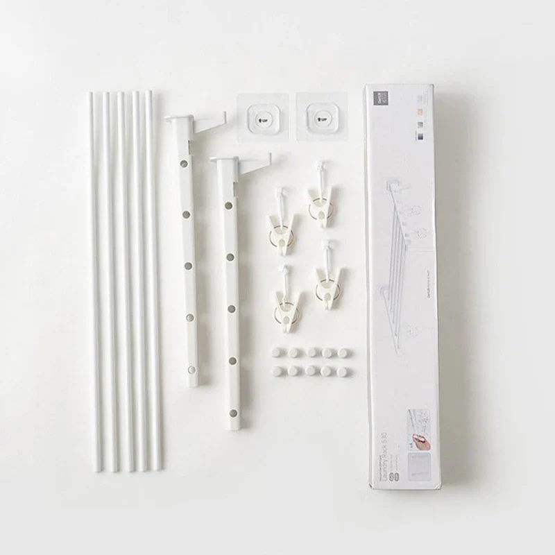 Colgador de Ropa Plegable y Retráctil de Pared – Tendedero de Aluminio para Interior y Exterior, Ahorra Espacio