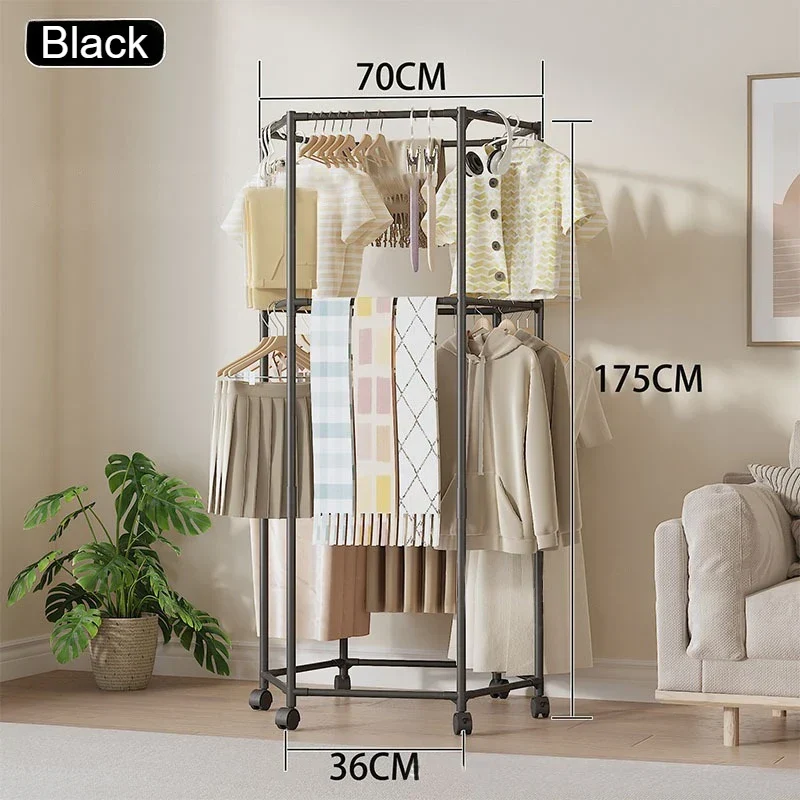 Tendedero de Ropa con Ruedas, Perchero Plegable Ahorra Espacio, Construcción Metálica Resistente para Balcón y Sala de Estar