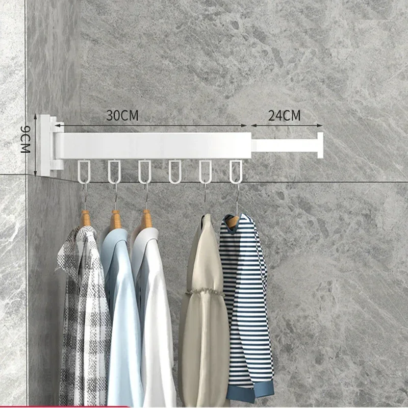 Tendedero de Ropa Retráctil Plegable de Aluminio, Montaje en Pared, Ahorro de Espacio para Interior y Exterior