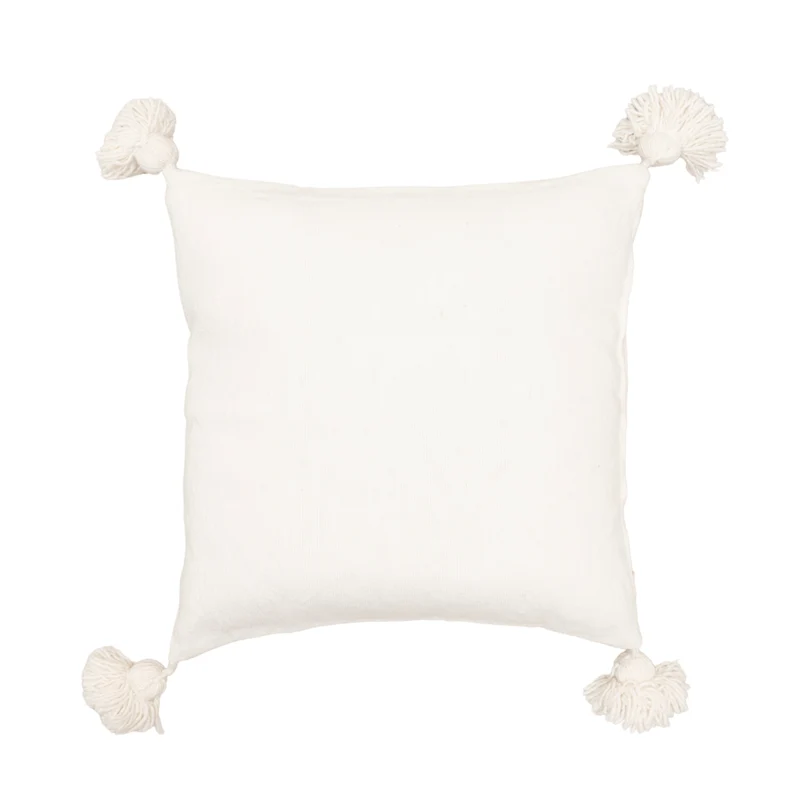 PomPom Cushion Cover | White 60x60cm