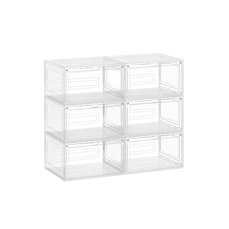 Cajas apilables para zapatos con puerta y diseño transparente