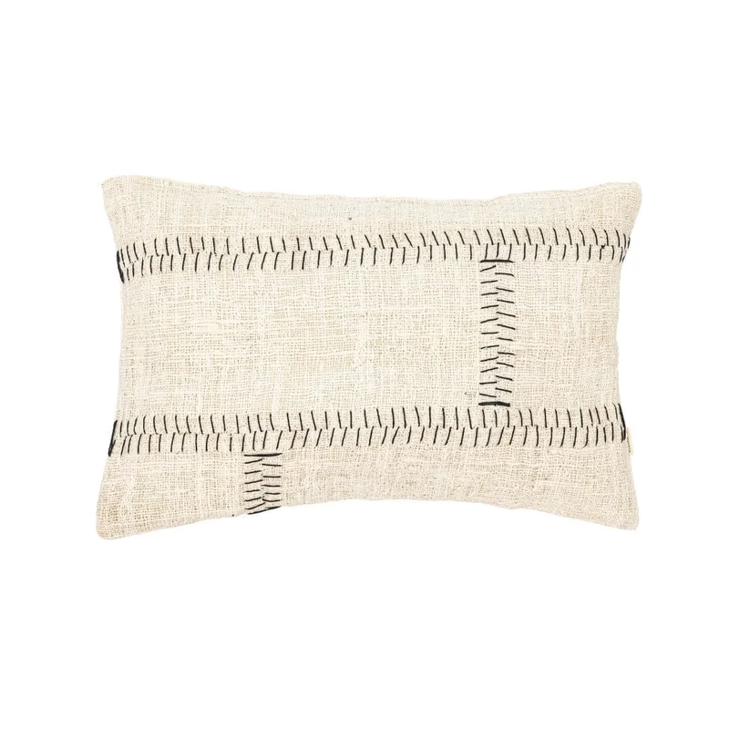 Soraya Cotton Cushion Cover Stitches | Off-White | 40x60cm