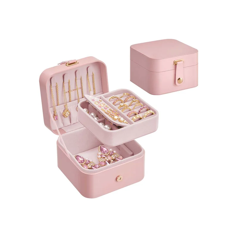 Caja Joyero de Viaje 2 Niveles para Accesorios Grandes