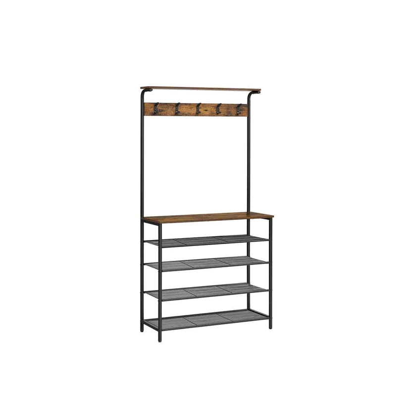 Percha para Ropa con Zapatero Estilo Industrial