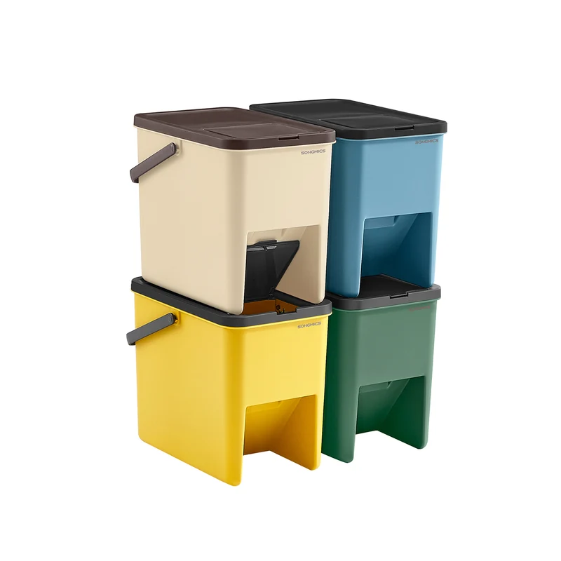 Juego de 4 Cubos de Basura 20 L Cada