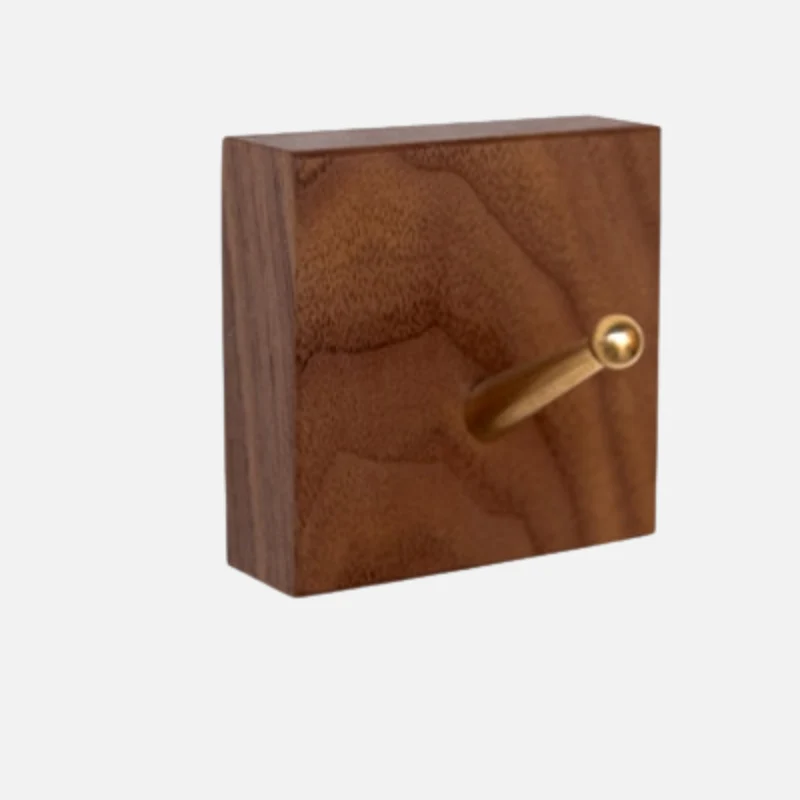 Brass & Wood Wall Hook