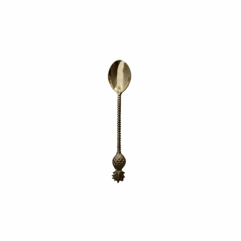 Iron Pineapple Spoon | Polished Brass 17cm