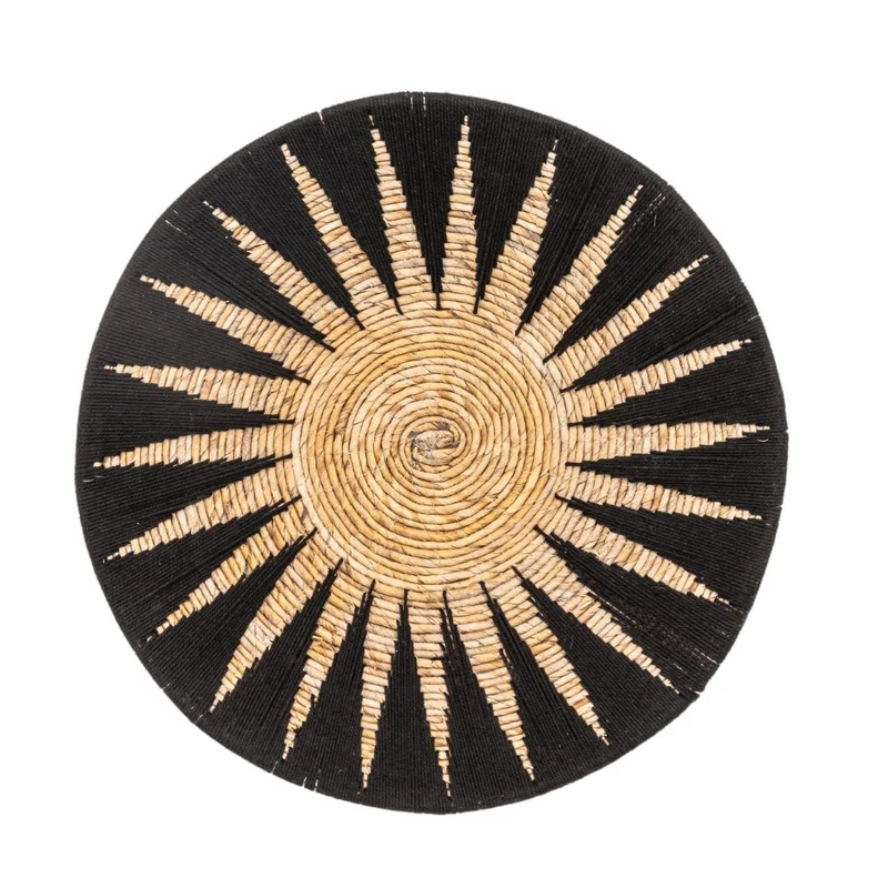 Banana Wall Deco Basket | Black & Natural 60cm