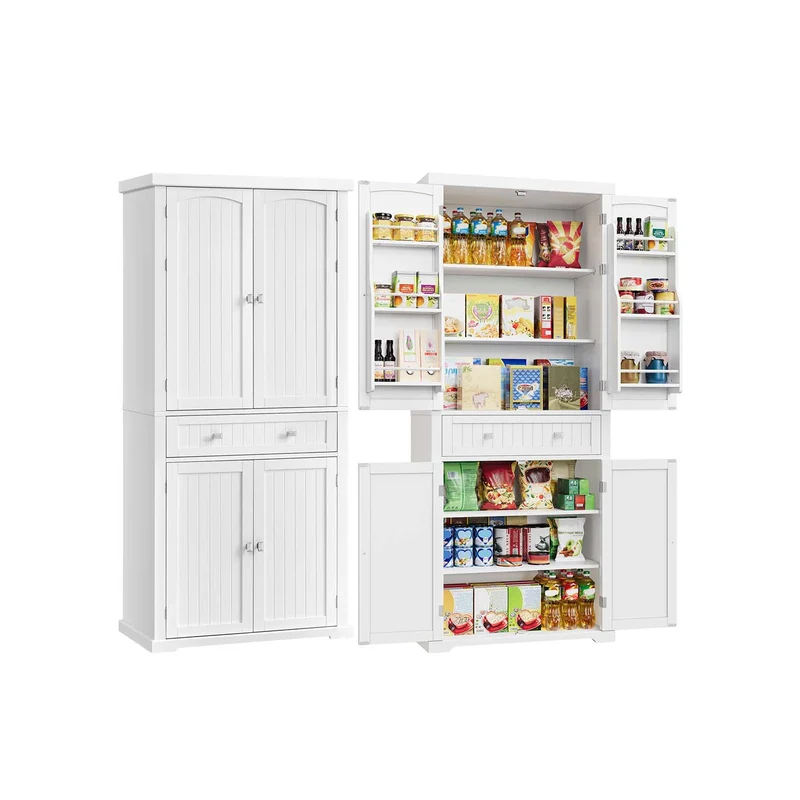 Armario Alto de Cocina 182,1 cm Armario Independiente 4 Estantes Ajustables