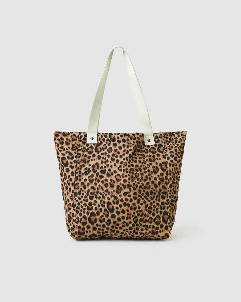 Bolsa playa lona animal print leo
