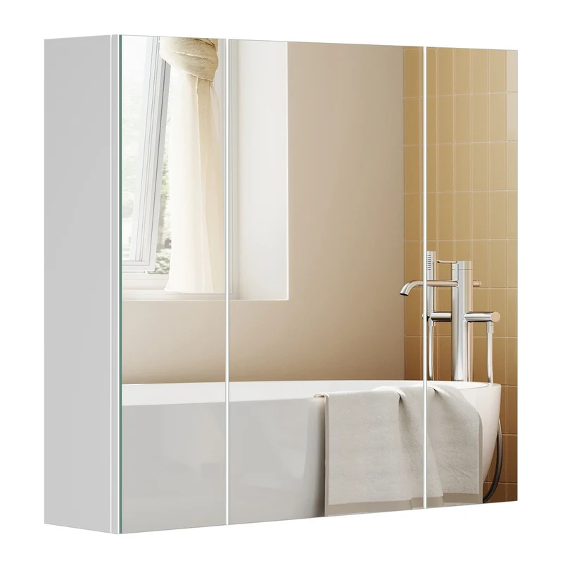 Armario de Pared con Espejo Blanco