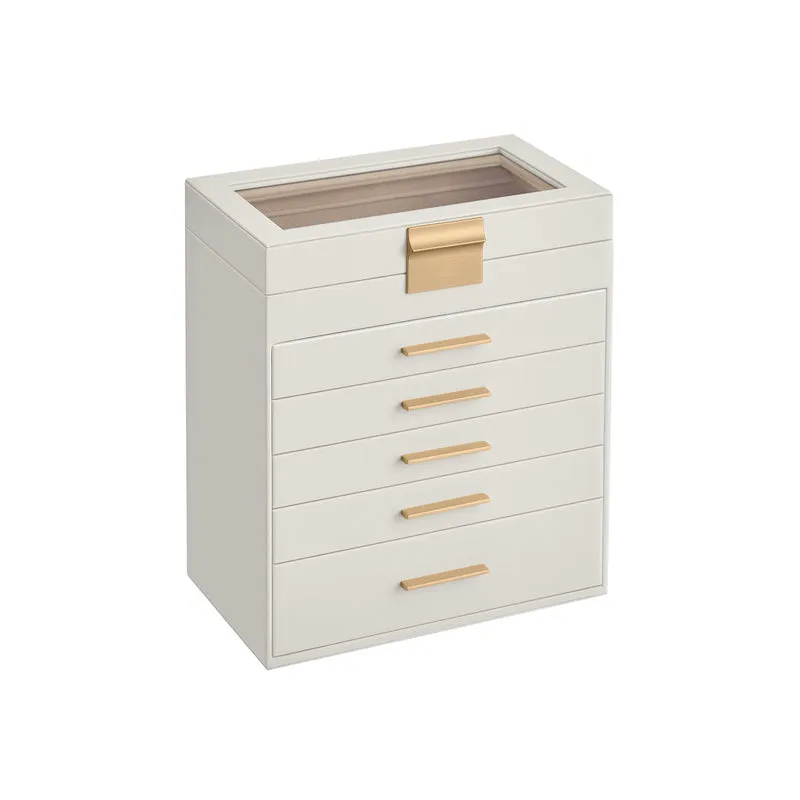 Caja de Joyas Joyero Estuche para Joyería con Tapa de Cristal Moderno