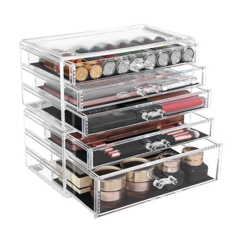 Organizador de Maquillaje Apilable Transparente