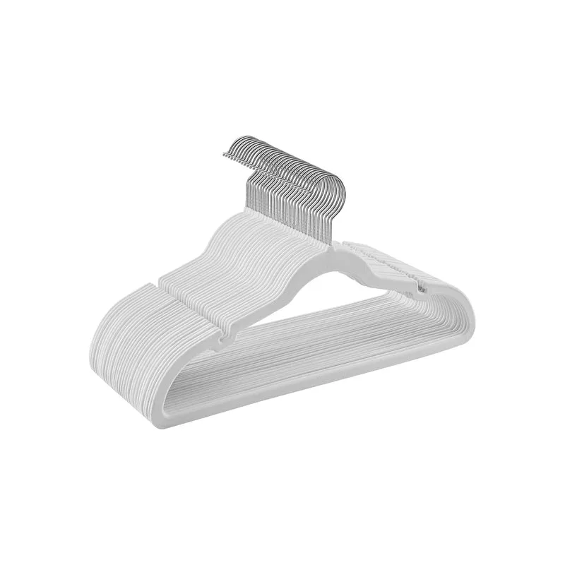 Juego de 30 Perchas de Terciopelo Blanco