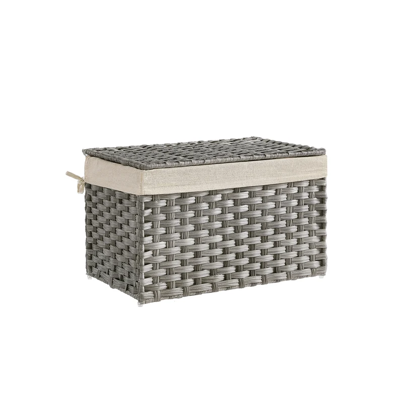Cesta de Almacenamiento con Tapa Plegable Bolsas de Tela Extraíbles y Asas