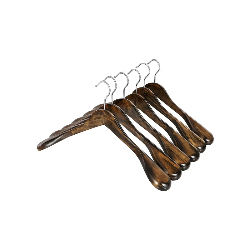 Juego de 6 Perchas para Trajes Nogal Oscuro