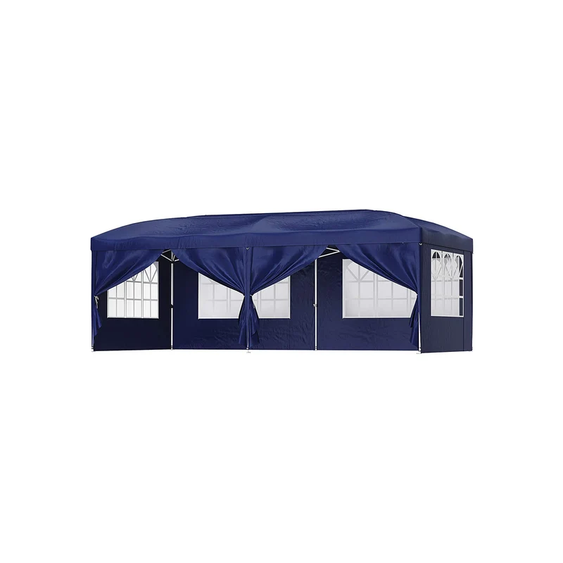 Carpa 3 x 6 m Desplegable con Toldo Anti-UV Azul