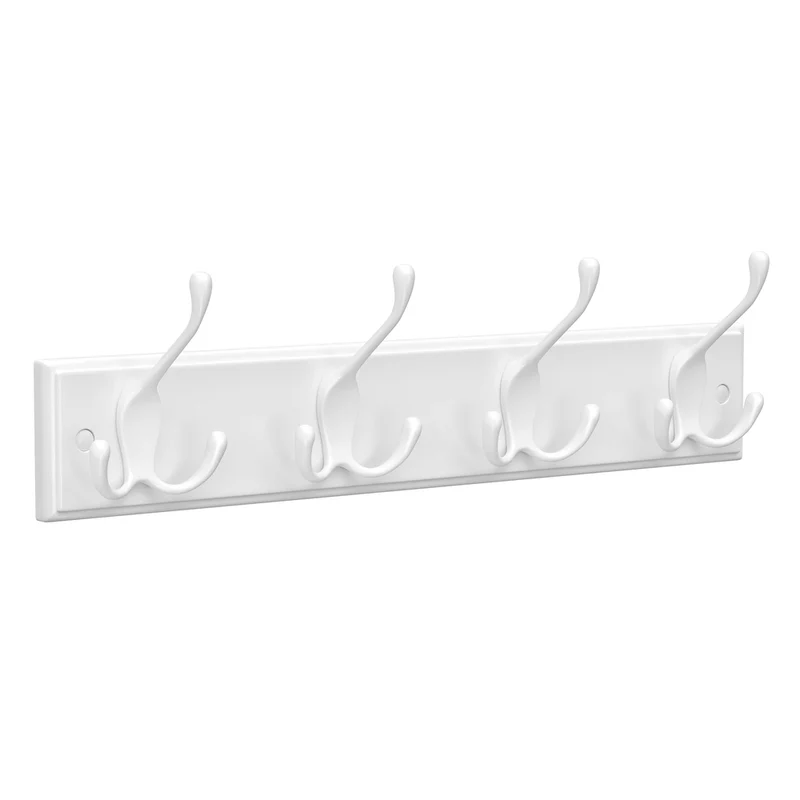 Colgador de Pared con 4 Ganchos Triples Blanco