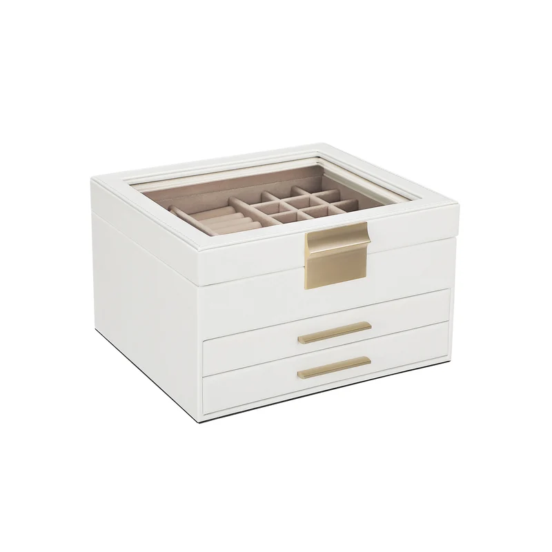 Caja Joyero con Tapa de Cristal